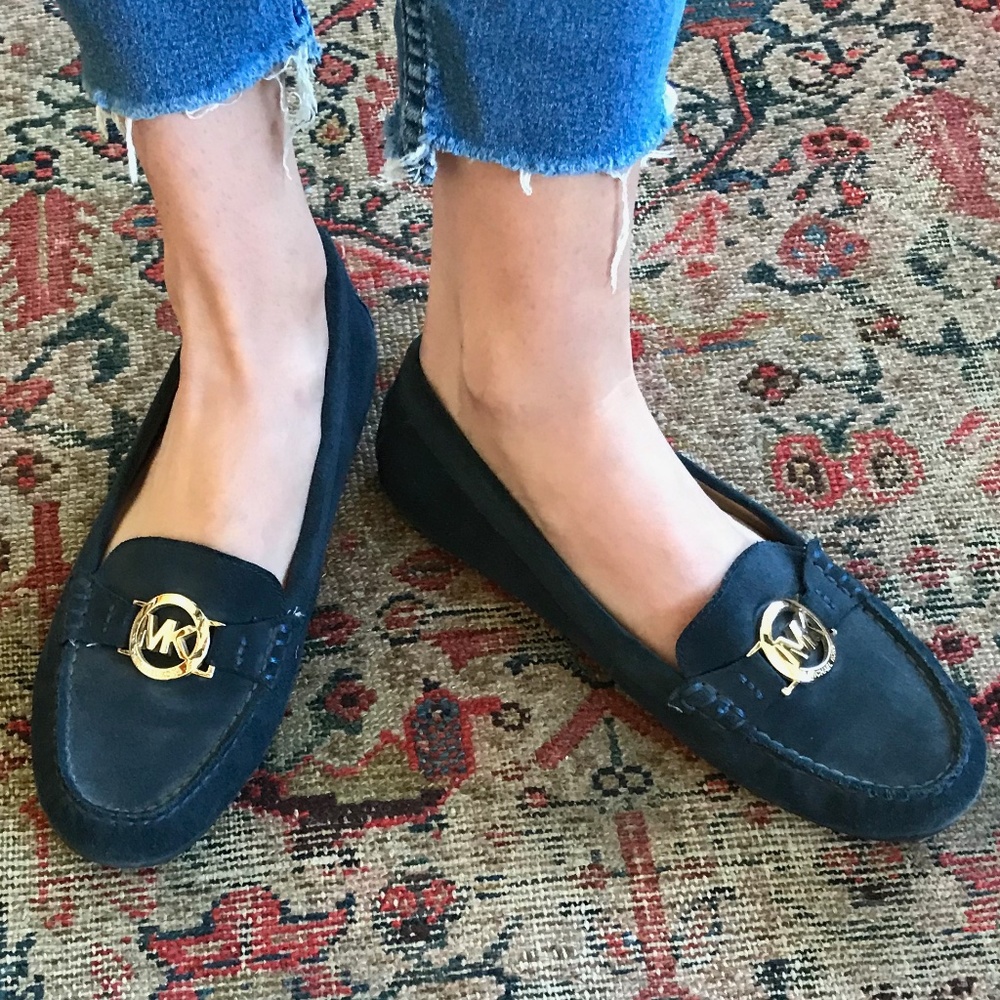 Michael Kors navy blue loafers, size 8.5
